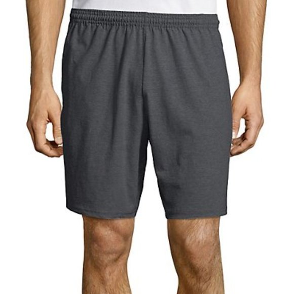 Hanes Mens Jersey Pocket Short-O8790-Charcoal Heather - Picture 2 of 2